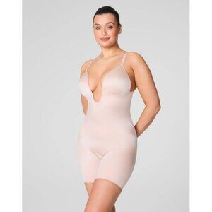 SPANX Cream Shapewear Bodysuit with Seamless Design and Adjustable Straps